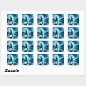 Fantasy Schattige Horse Wings Moon Vierkante Sticker (Vel)