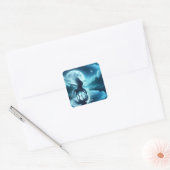 Fantasy Schattige Horse Wings Moon Vierkante Sticker (Envelop)