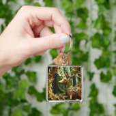 Fantasy Schattige Houten Carving Deer Sleutelhanger (Hand)
