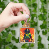 Fantasy Schattige Jamaica Vlag Zon Sleutelhanger (Hand)