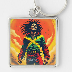 Fantasy Schattige Jamaica Vlag Zon Sleutelhanger