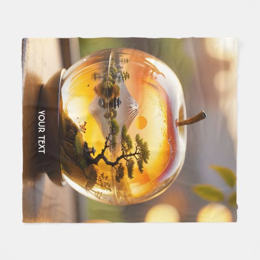 Fantasy Schattige Japans Apple Uitzicht Fleece Deken (Voorkant (Horizontaal))