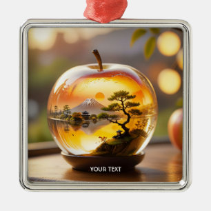 Fantasy Schattige Japans Apple Uitzicht Metalen Ornament