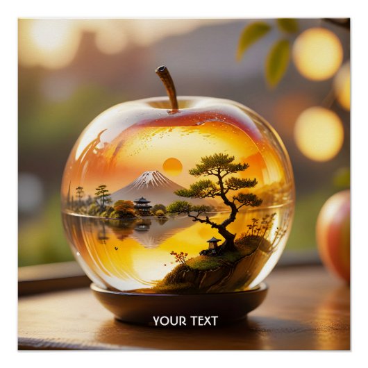 Fantasy Schattige Japans Apple Uitzicht Perfect Poster (Voorkant)