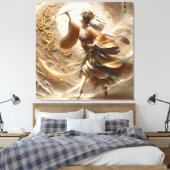 Fantasy Schattige Japans meisje schilderen Canvas Afdruk (Insitu (Slaapkamer))
