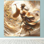 Fantasy Schattige Japans meisje schilderen Canvas Afdruk (Insitu (Houten vloer))