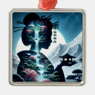 Fantasy Schattige Japans Meisjeslandschap Metalen Ornament