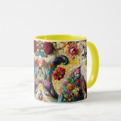 Fantasy Schattige kat Glas in lood Mok (Voorkant rechts)