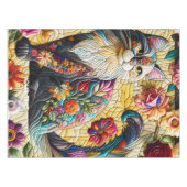 Fantasy Schattige kat Glas in lood Tafelkleed (Voorkant (Horizontaal))