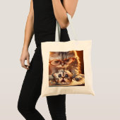 Fantasy Schattige Kattenwaskitten Tote Bag (Voorkant (product))