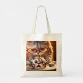 Fantasy Schattige Kattenwaskitten Tote Bag (Achterkant)