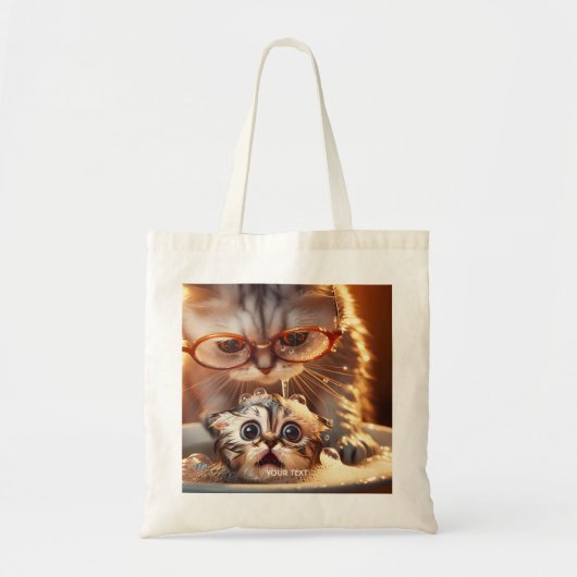 Fantasy Schattige Kattenwaskitten Tote Bag (Voorkant)