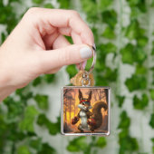 Fantasy Schattige Kickboxer Squirrel Forest Sleutelhanger (Hand)