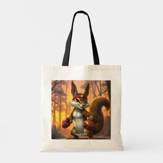 Fantasy Schattige Kickboxer Squirrel Forest Tote Bag (Achterkant)