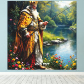 Fantasy Schattige King Gevist in River Canvas Afdruk (Insitu (Houten vloer))