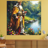 Fantasy Schattige King Gevist in River Canvas Afdruk (Insitu (Woonkamer))