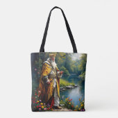 Fantasy Schattige King Gevist in River Tote Bag (Achterkant)