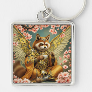 Fantasy Schattige King Tanuki Tea Sleutelhanger