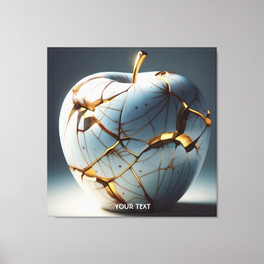 Fantasy Schattige Kintsugi Porcelain Apple Canvas Afdruk (Voorkant)