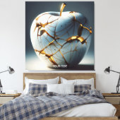 Fantasy Schattige Kintsugi Porcelain Apple Canvas Afdruk (Insitu (Slaapkamer))