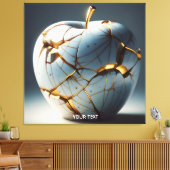 Fantasy Schattige Kintsugi Porcelain Apple Canvas Afdruk (Insitu (Woonkamer))