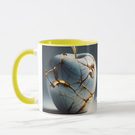 Fantasy Schattige Kintsugi Porcelain Apple Mok (Links)