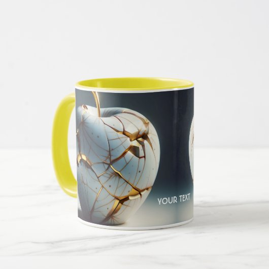 Fantasy Schattige Kintsugi Porcelain Apple Mok (Voorkant links)