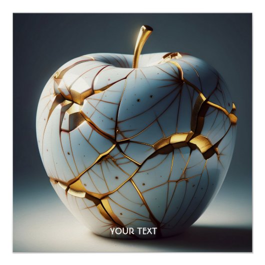 Fantasy Schattige Kintsugi Porcelain Apple Perfect Poster (Voorkant)