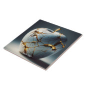 Fantasy Schattige Kintsugi Porcelain Apple Tegeltje (Zijkant)