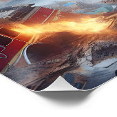 Fantasy Schattige Kitten Hondenvuur Perfect Poster (Hoek)