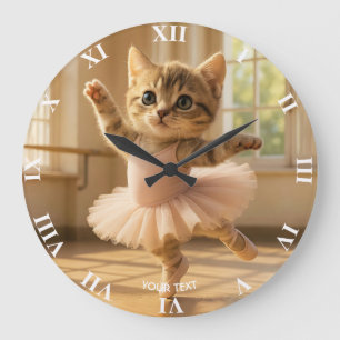 Fantasy Schattige Kitten Kleine Ballerina Grote Klok