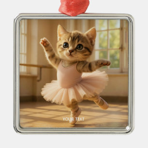 Fantasy Schattige Kitten Kleine Ballerina Metalen Ornament