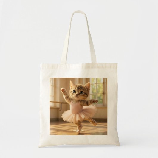 Fantasy Schattige Kitten Kleine Ballerina Tote Bag (Voorkant)
