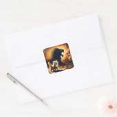 Fantasy Schattige Kitten Lion Shadow Vierkante Sticker (Envelop)