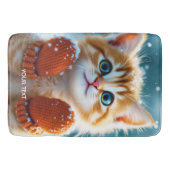 Fantasy Schattige Kitten Mittens Sneeuw Badmat (Voorkant)