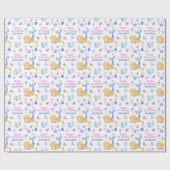 Fantasy Schattige Kleine Zeemeermin Kids Verjaarda Cadeaupapier (Vlak)