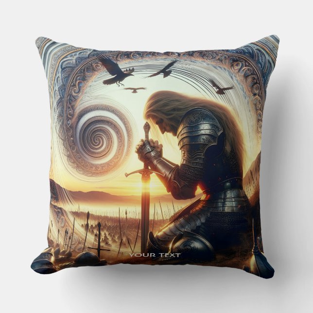 Fantasy Schattige Knight Sword Legend Kussen (Voorkant)