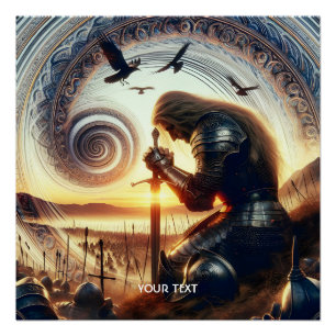 Fantasy Schattige Knight Sword Legend Perfect Poster