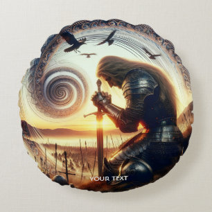 Fantasy Schattige Knight Sword Legend Rond Kussen