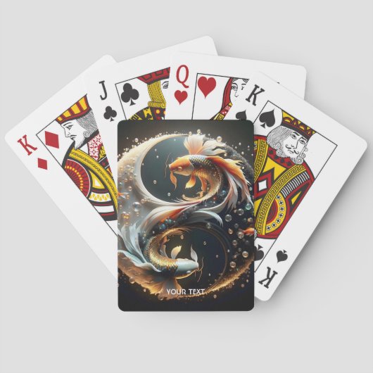 Fantasy Schattige Koi Yin Yang Pokerkaarten (Achterkant)