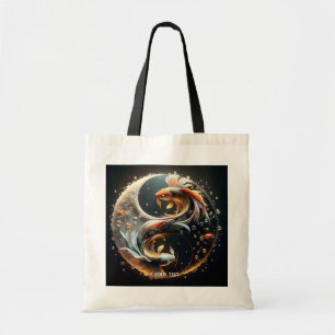 Fantasy Schattige Koi Yin Yang Tote Bag