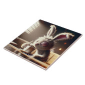 Fantasy Schattige konijntje Drink koffie Tegeltje (Zijkant)