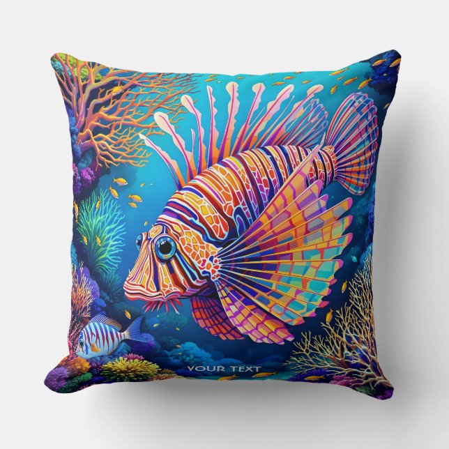 Fantasy Schattige koraalrif van Lionfish Kussen (Voorkant)