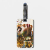 Fantasy Schattige Lady African Landscape Bagagelabel (Achterkant verticaal)