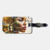 Fantasy Schattige Lady African Landscape Bagagelabel (Achterkant horizontaal)