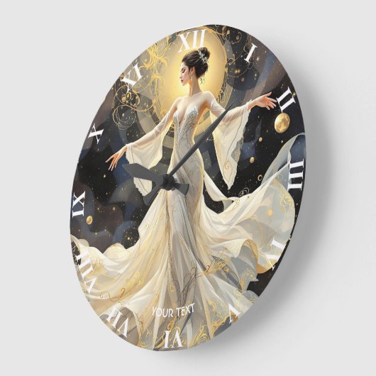 Fantasy Schattige Lady Dancing Space Grote Klok (Hoek)