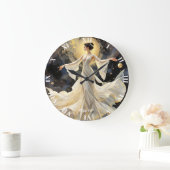 Fantasy Schattige Lady Dancing Space Grote Klok (Huis)