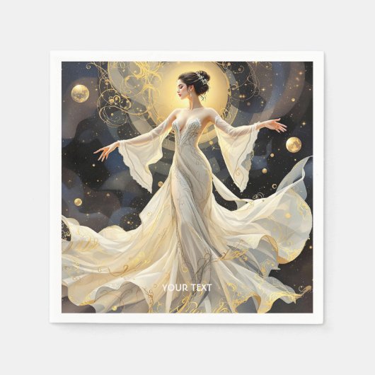Fantasy Schattige Lady Dancing Space Servet (Voorkant)