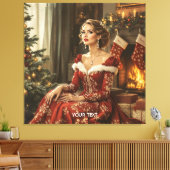 Fantasy Schattige Lady Nieuwjaar Canvas Afdruk (Insitu (Woonkamer))