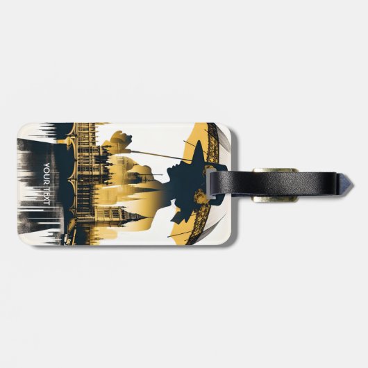 Fantasy Schattige Lady Oud Londen Bagagelabel (Achterkant horizontaal)